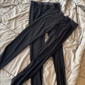 two pairs of low waisted garage leggings
